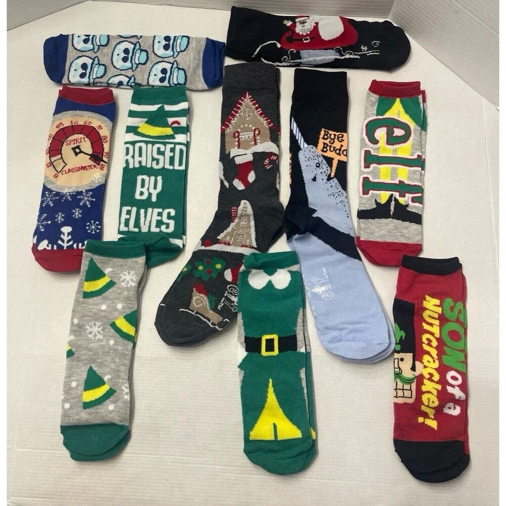 Buddy The Elf Men’s Socks 10 Pair New Without Tags